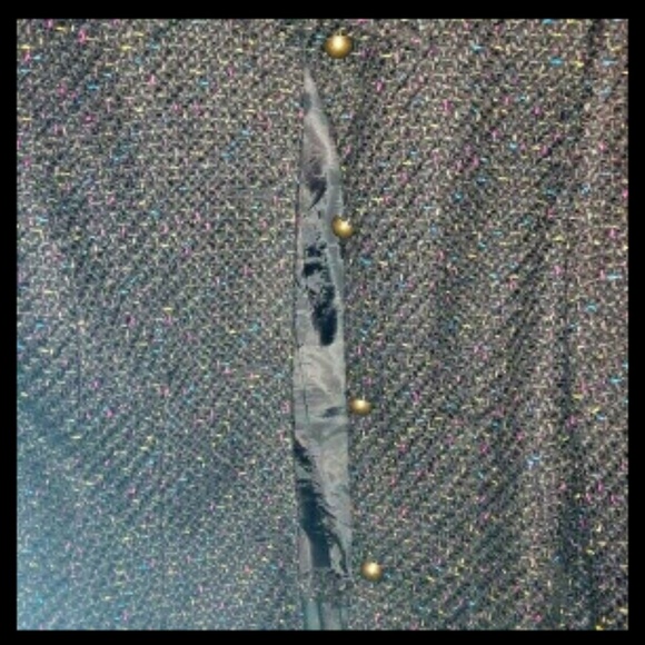 Jacket Blazer Studio by Liz Claiborne Sz 12 Tweed Multi-Color Gold-Tone Buttons - Picture 4 of 5